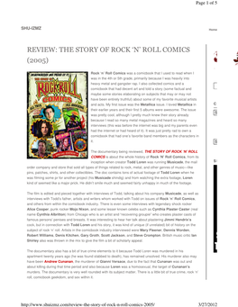 Review: the Story of Rock 'N' Roll Comics (2005)