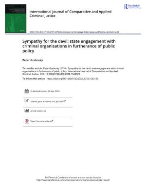 Sympathy for the Devil: State Engagement with Criminal Organisations in Furtherance of Public Policy