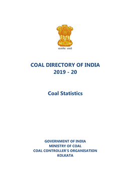Coal Directory of India 2019 - 20