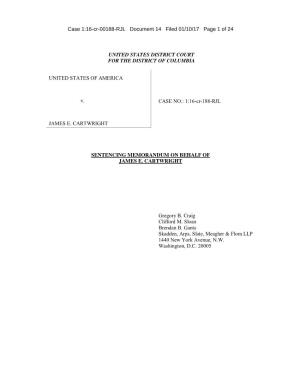 Sentencing Memorandum on Behalf of Gen. James Cartwright