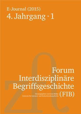 1 Forum Interdisziplinäre Begriffsgeschichte