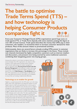 The Battle to Optimise Trade Terms Spend (TTS) – and How Technology Is Helping Consumer Products ➜ Companies Fight It % ➜