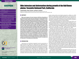 Dike Intrusion and Deformation During Growth of the Half Dome Pluton, Yosemite National Park, California GEOSPHERE, V