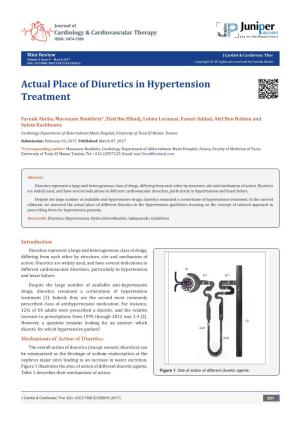 Actual Place of Diuretics in Hypertension Treatment