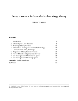 Leray Theorems in Bounded Cohomology Theory
