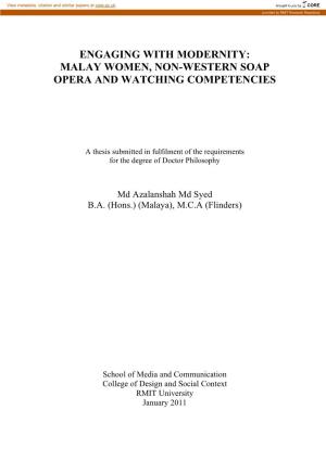 Engaging with Modernity: Malay Women, Non-Western Soap Opera and Watching Competencies