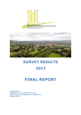 Broadway Neighbourhood Plan Survey Results 2017: Final Report