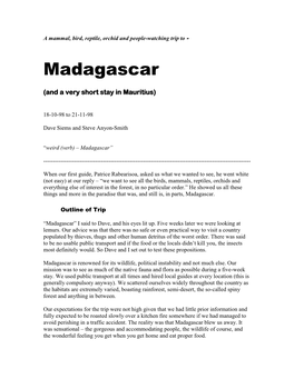 Madagascar, 1998