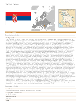 The World Factbook Europe :: Serbia Introduction :: Serbia Background