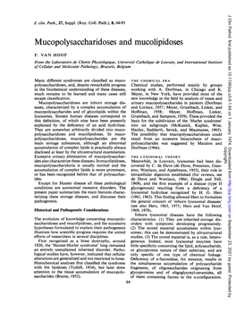 Mucopolysaccharidoses and Mucolipidoses