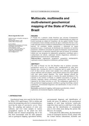 Multiscale, Multimedia and Multi-Element Geochemical Mapping of the State of Paraná, Brazil