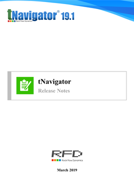 Tnavigator: Release Notes