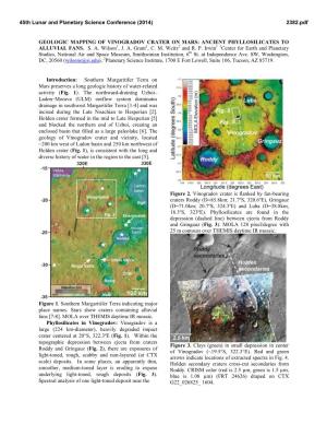 Geologic Mapping of Vinogradov Crater on Mars: Ancient Phyllosilicates to Alluvial Fans