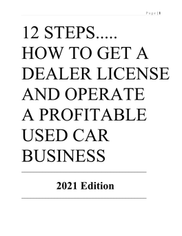 How to Get a Used Car Dealer License