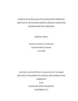 Quantitative and Qualitative Mass Spectrometric