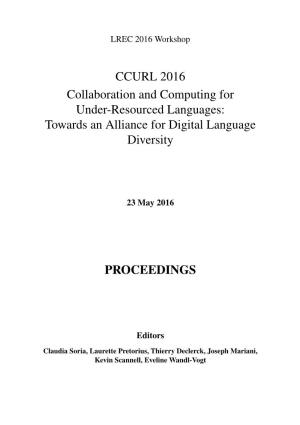 Towards an Alliance for Digital Language Diversity (CCURL 2016