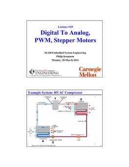Digital to Analog, PWM, Stepper Motors