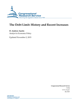 The Debt Limit: History and Recent Increases