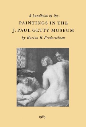 A Handbook of the Paintings in the J. Paul Getty Museum