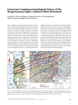 Lineament Mapping and Geological History of the Kangerlussuaq Region, Southern West Greenland
