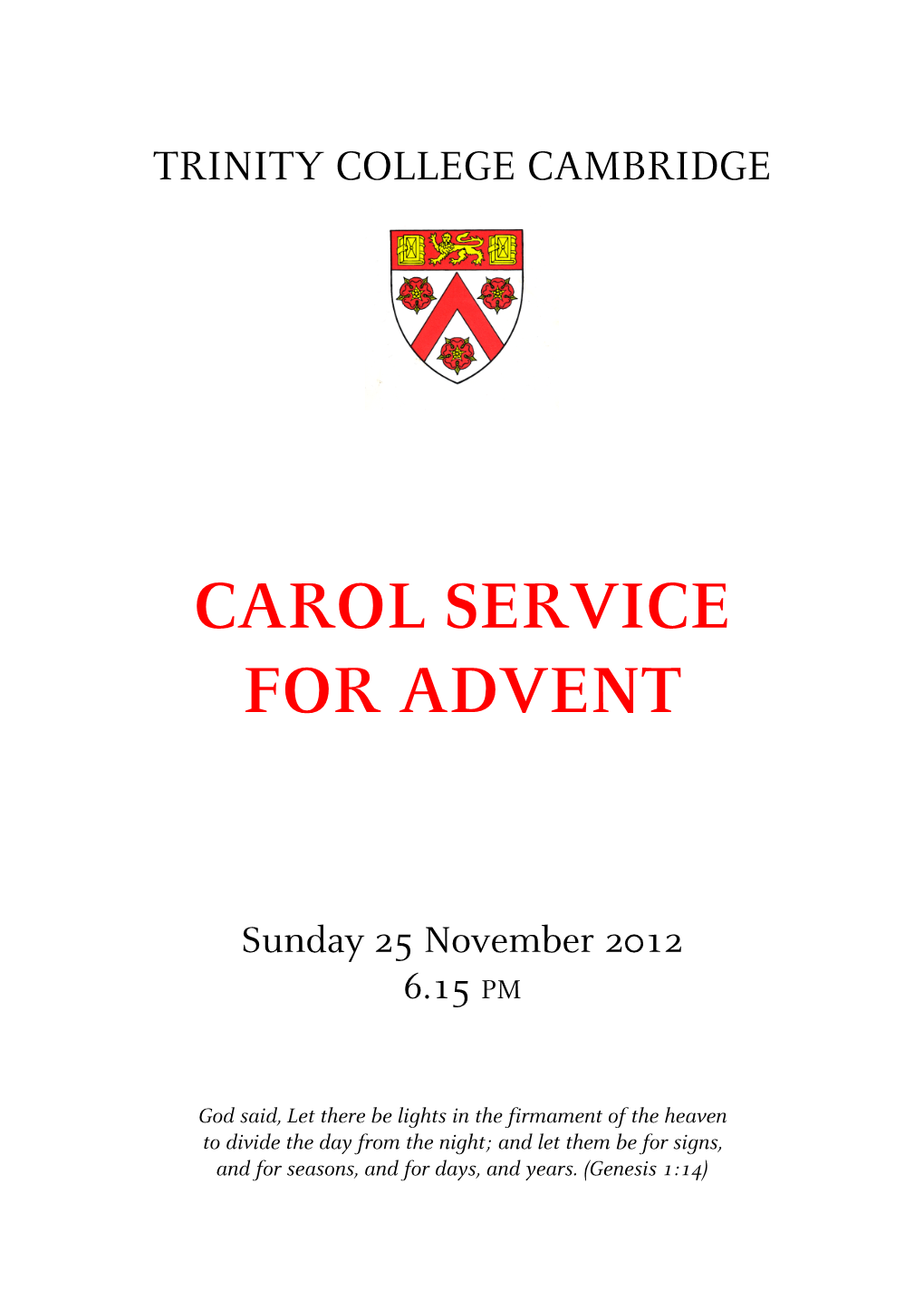 Carol Service for Advent