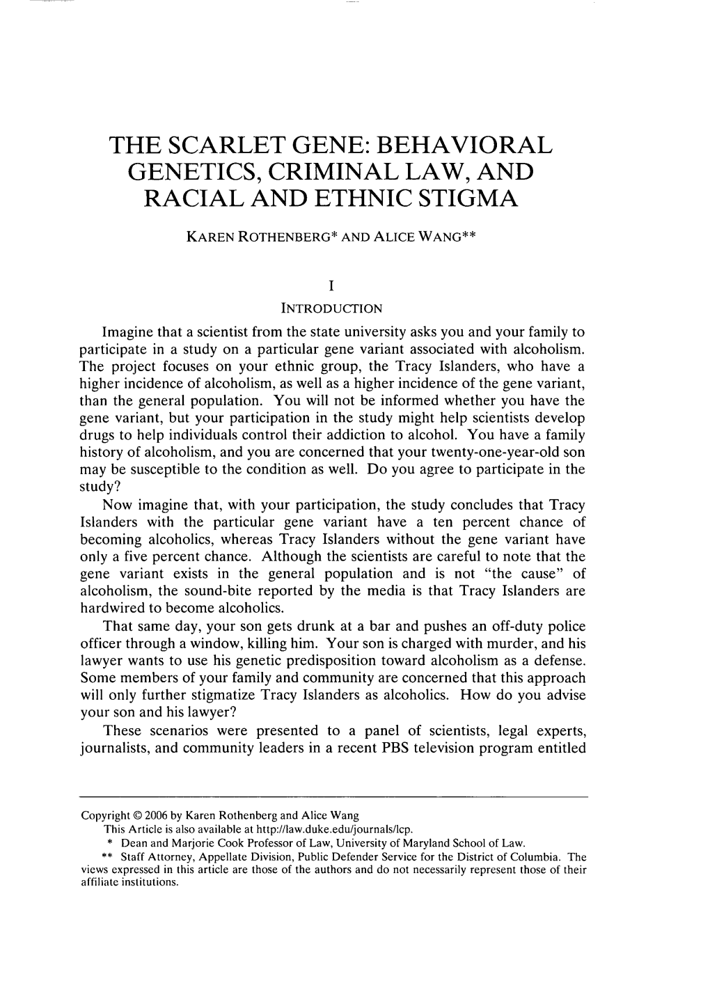 The Scarlet Gene: Behavioral Genetics, Criminal Law, and Racial and Ethnic Stigma