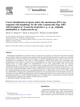 PROTISTOLOGY European Journal of Protistology 44 (2008) 35–44