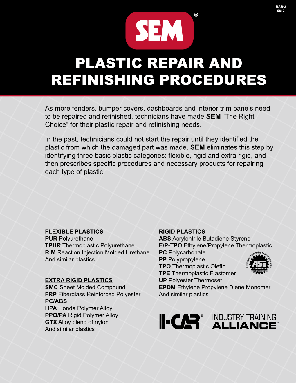 Plastic Repair and Refinishing Procedures