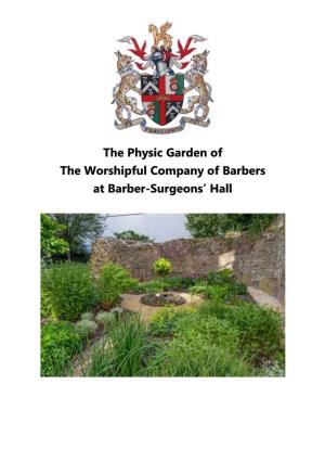 The Physic Garden of the Worshipful Company of Barbers at Barber-Surgeons’ Hall