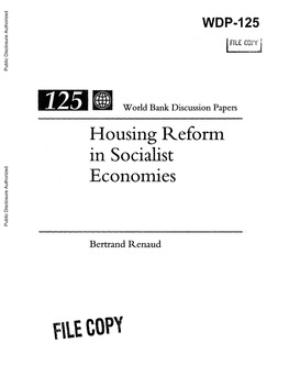 Housing Reform in Socialist Economies