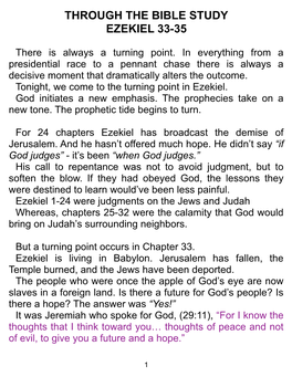 Through the Bible Study Ezekiel 33-35