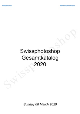 Swissphotoshop Gesamtkatalog 2020