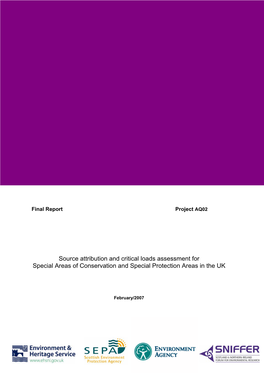 Source Attribution and Critical Loads Assessment for Special Areas of Conservation and Special Protection Areas in the UK