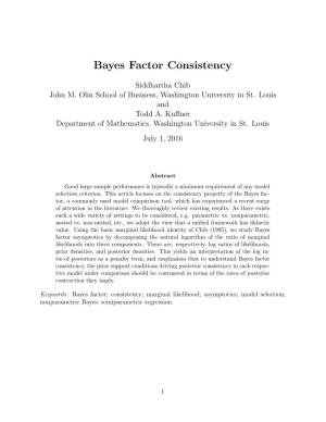 Bayes Factor Consistency