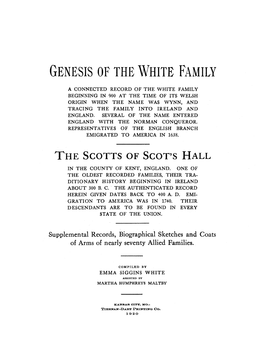 Genesis of the White Family
