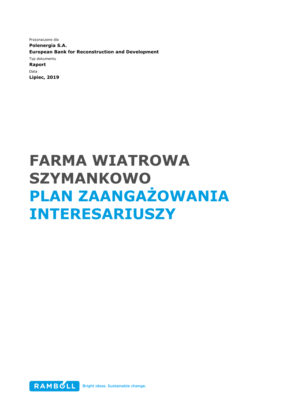 Farma Wiatrowa Szymankowo Plan Zaangażowania Interesariuszy