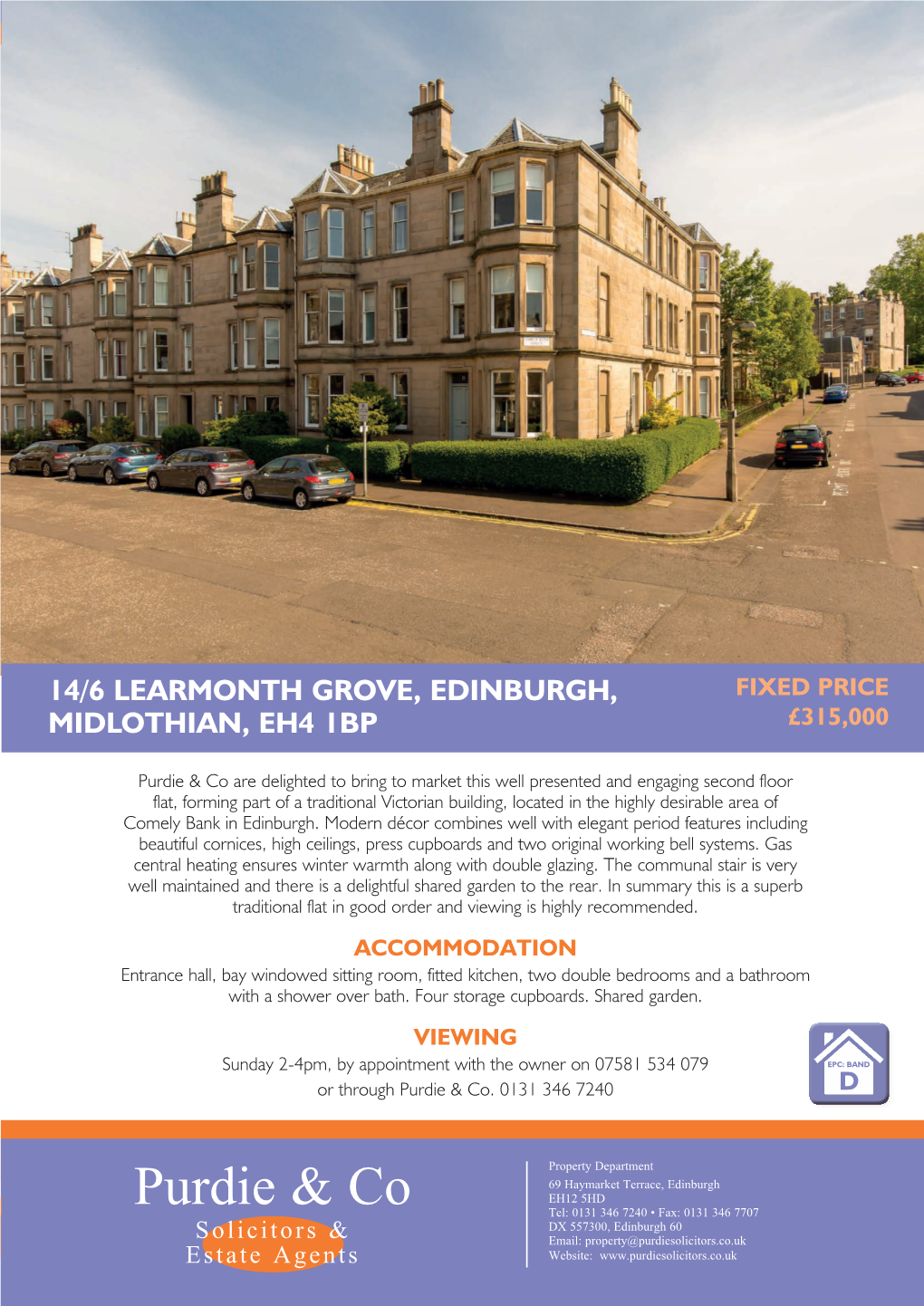 14/6 Learmonth Grove, Edinburgh, Midlothian, Eh4