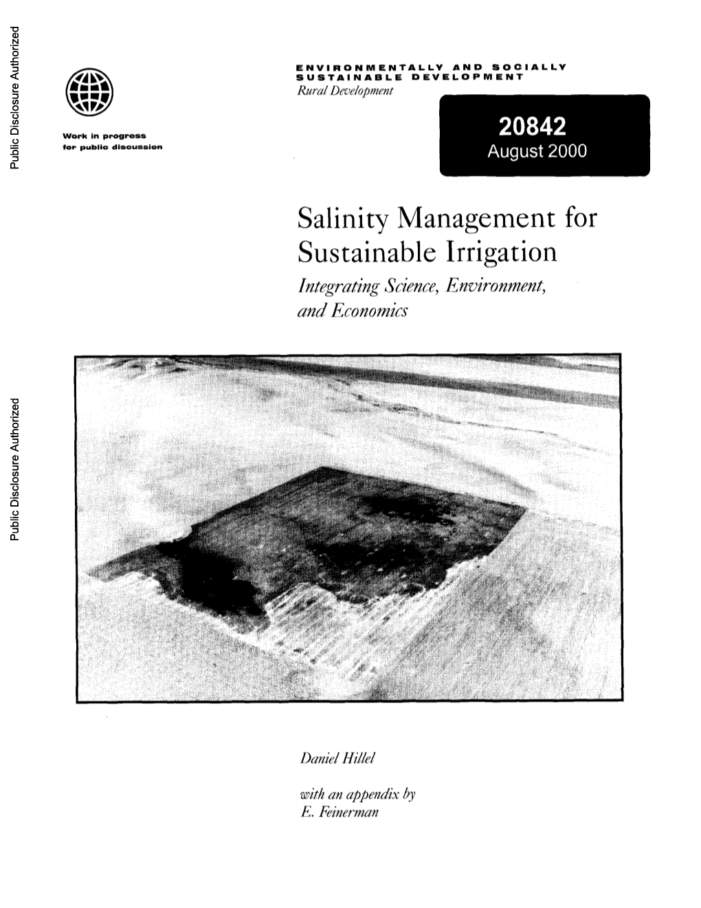 Salinity Management for Sustainable Irrigation Integratingscience, Environment, and Economics Public Disclosure Authorized Public Disclosure Authorized