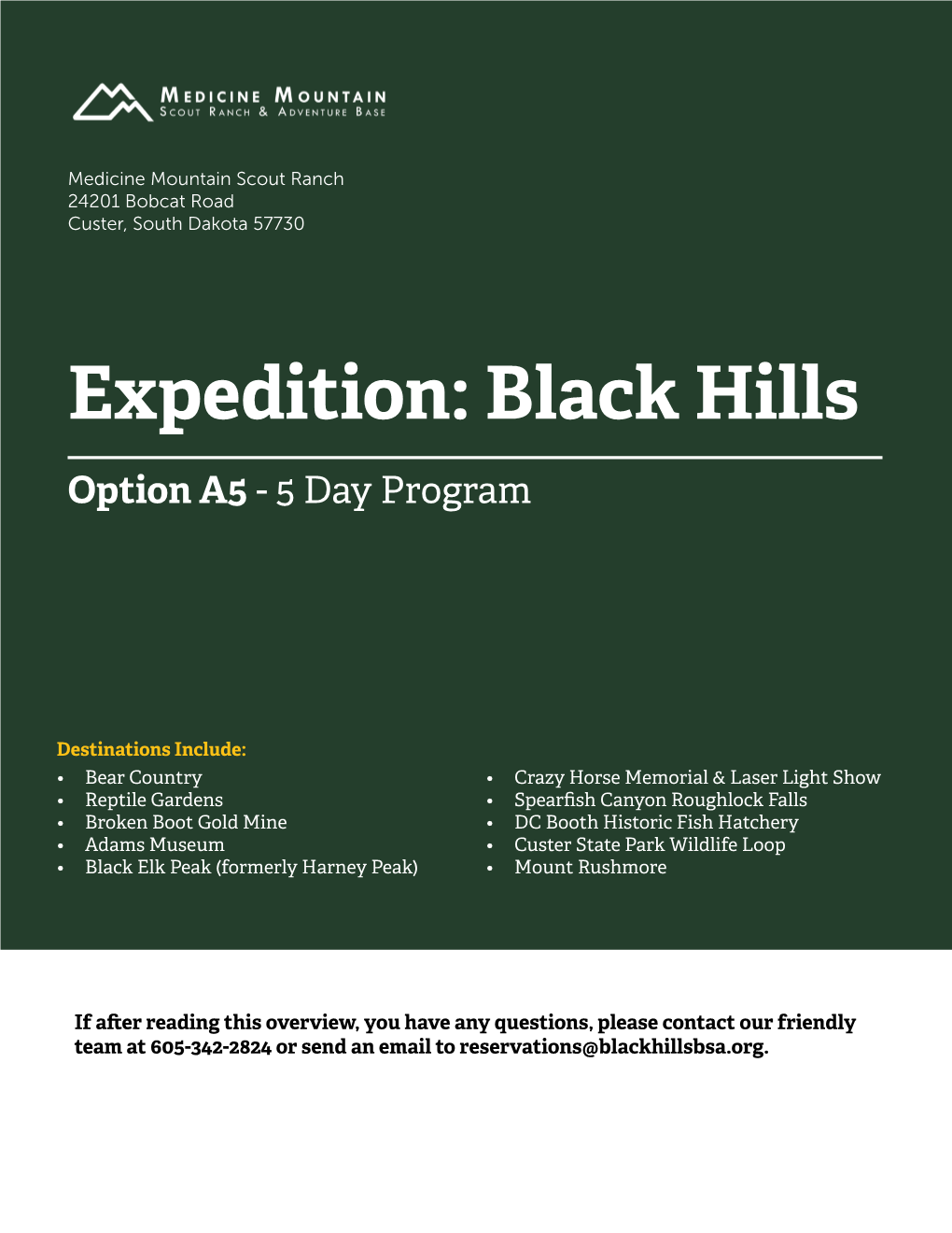 Expedition Black Hills Option A5