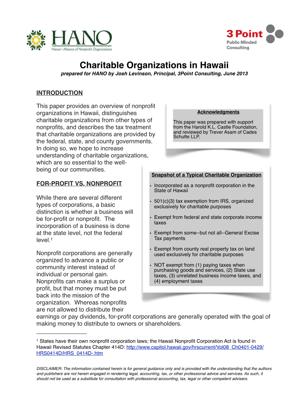 Charitable Organizations in Hawaii V.07022013