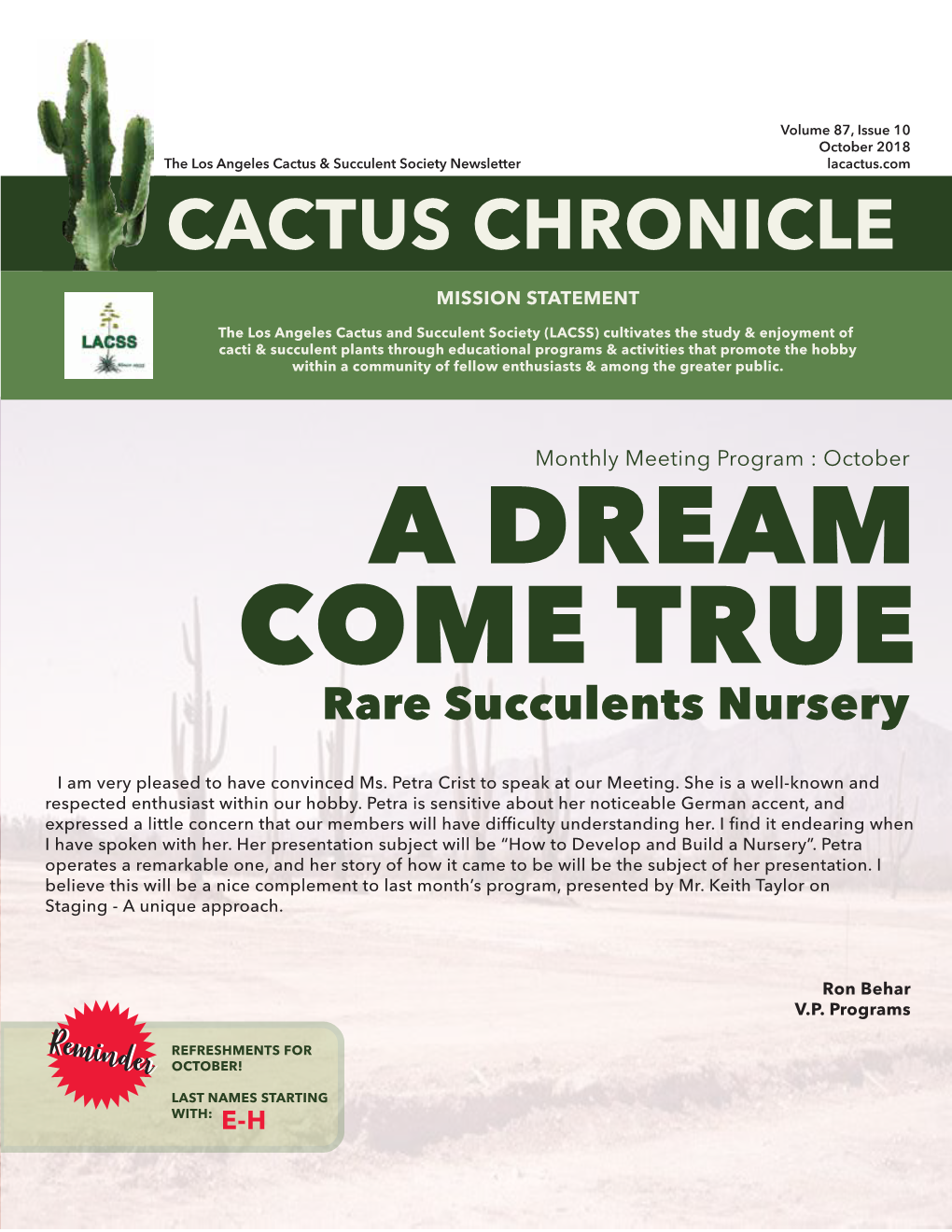 Cactus Chronicle Mission Statement