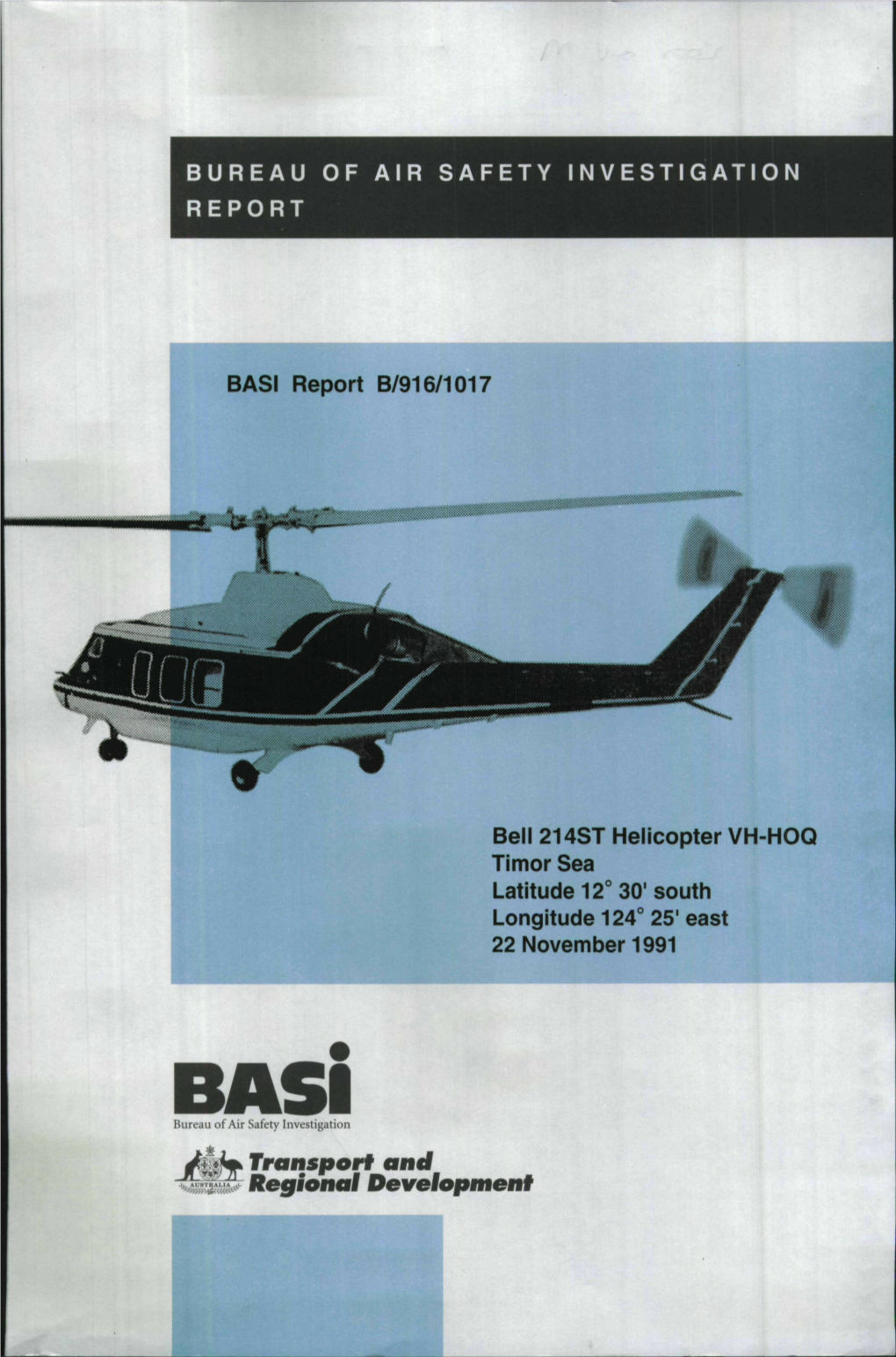 Bureau of Air Safety Investigation Report Basi