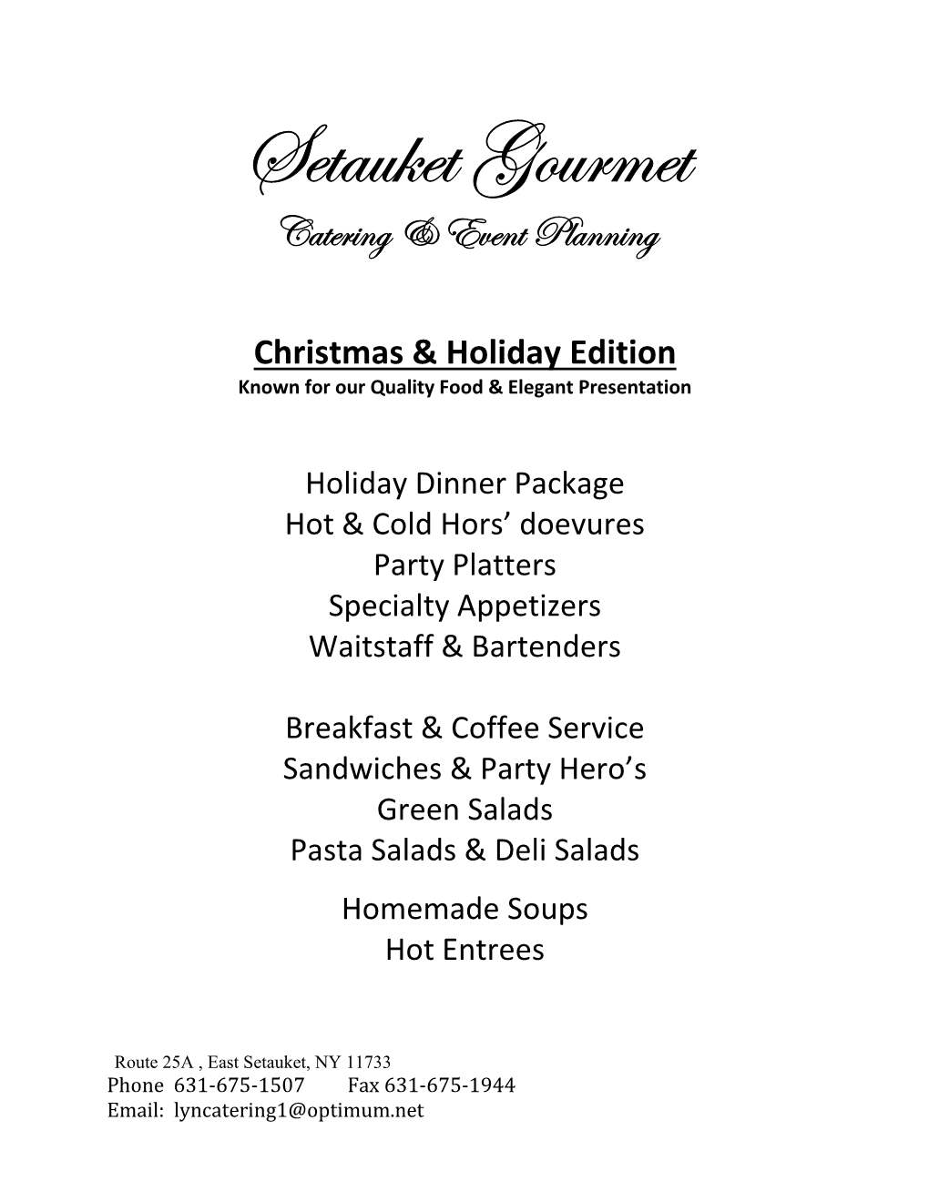 Setauket Gourmet Catering & Event Planning