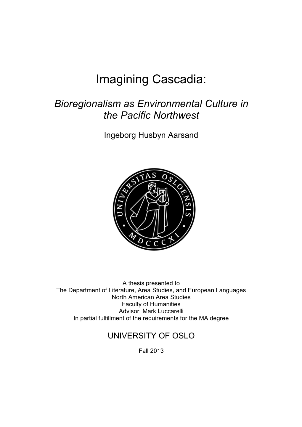 Imagining Cascadia