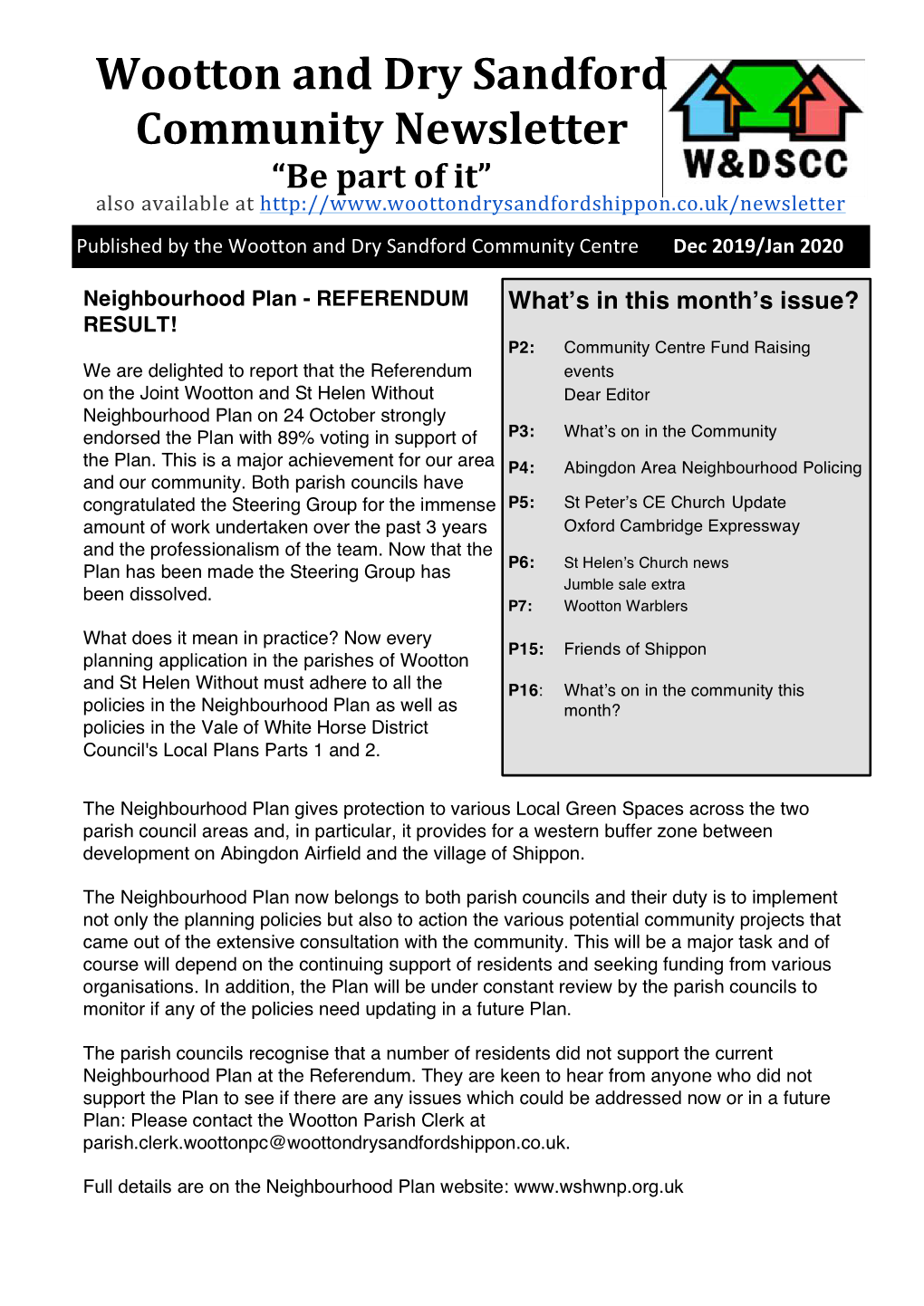 Wootton and Dry Sandford Community Newsletter