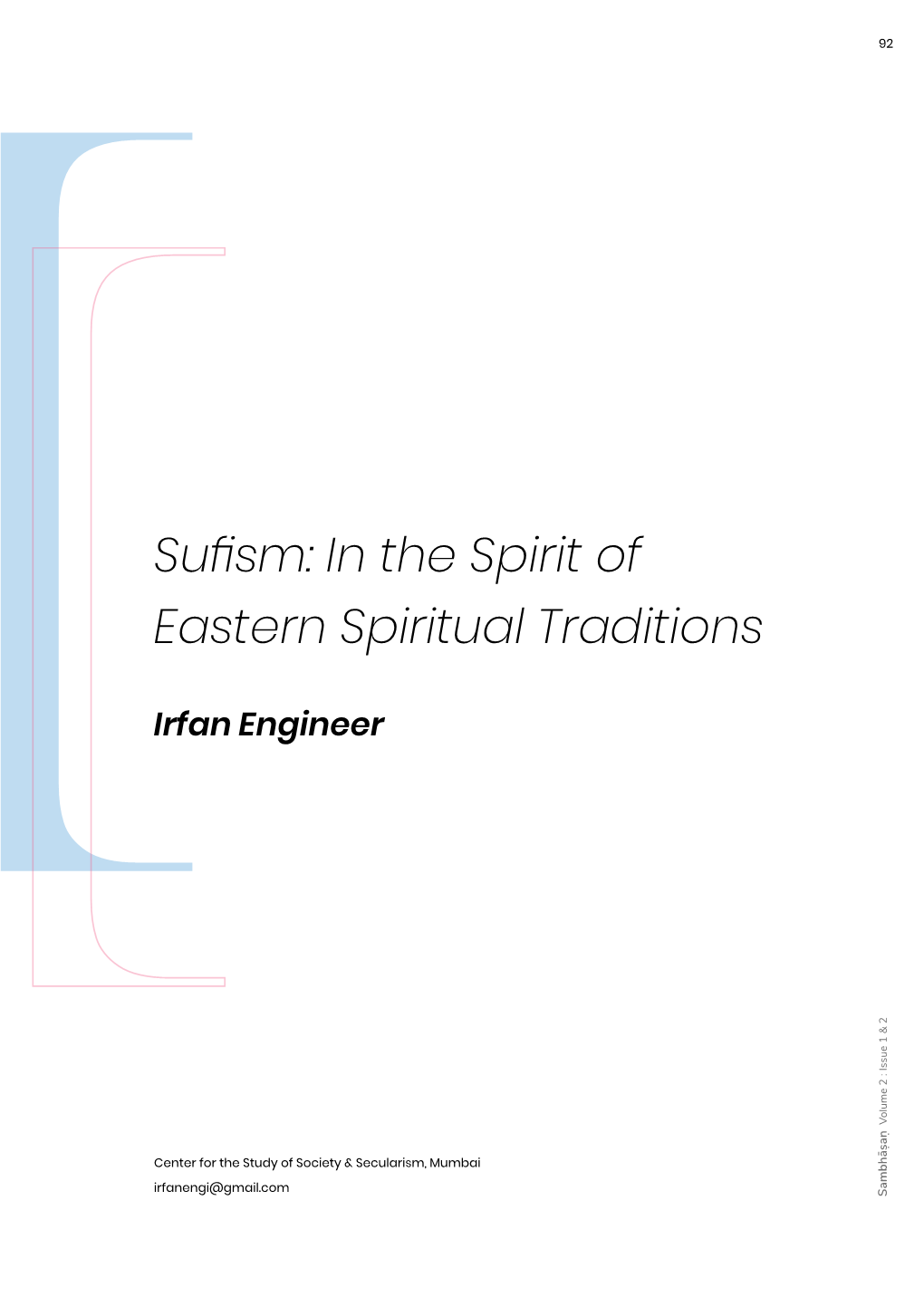 Sufism: in the Spirit of Eastern Spiritual Traditions