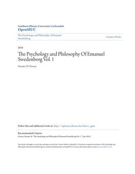The Psychology and Philosophy of Emanuel Swedenborg Vol. 1
