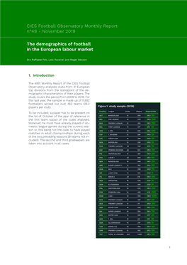 The Demographics of Football in the European Labour Market CIES