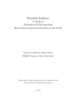 Powerful Artifacts: a Guide to Surveying and Documenting Rural African-American Churches in the South