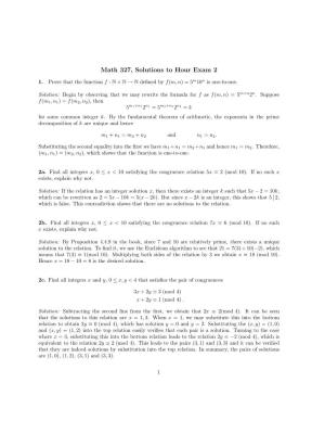 Math 327, Solutions to Hour Exam 2